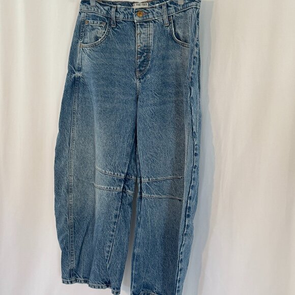 Free People We The Free Good Luck Mid-Rise Barrel Jeans Size 27 - Picture 1 of 6